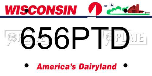 656PTD Wisconsin License Plate