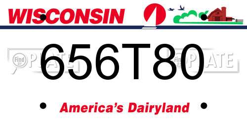 656T80 Wisconsin License Plate