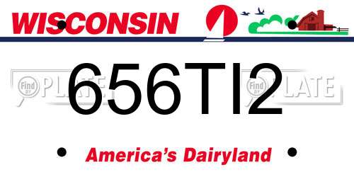 656TI2 Wisconsin License Plate