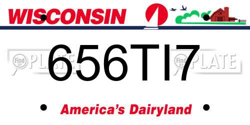 656TI7 Wisconsin License Plate