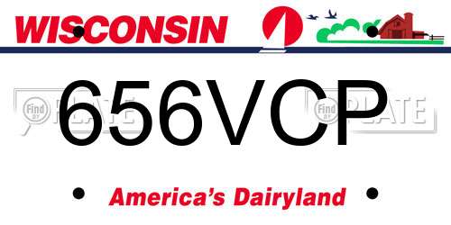 656VCP Wisconsin License Plate