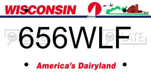 656WLF Wisconsin License Plate