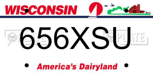 656XSU Wisconsin License Plate
