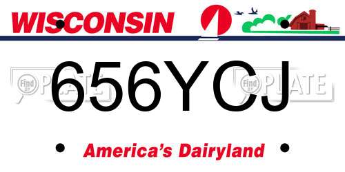 656YCJ Wisconsin License Plate