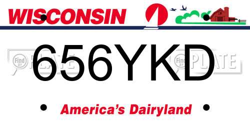 656YKD Wisconsin License Plate