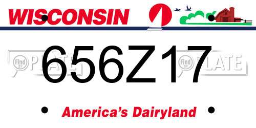 656Z17 Wisconsin License Plate