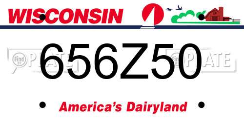 656Z50 Wisconsin License Plate