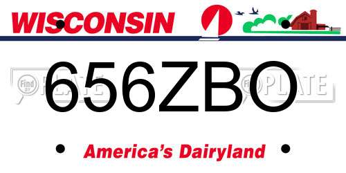 656ZBO Wisconsin License Plate
