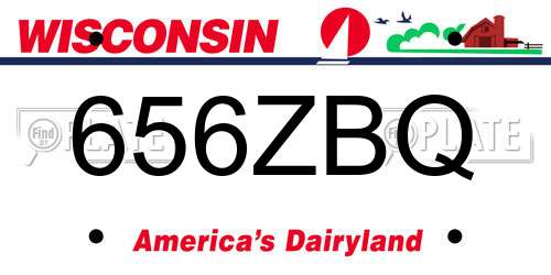 656ZBQ Wisconsin License Plate