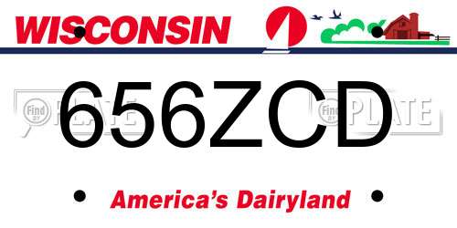 656ZCD Wisconsin License Plate