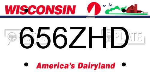 656ZHD Wisconsin License Plate