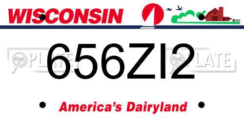 656ZI2 Wisconsin License Plate