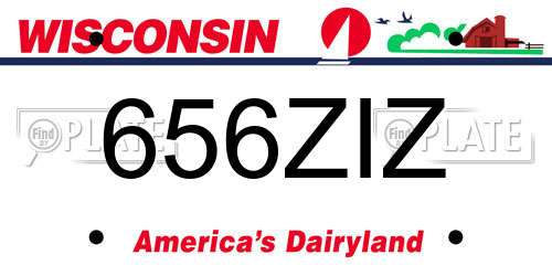 656ZIZ Wisconsin License Plate