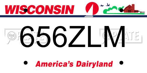656ZLM Wisconsin License Plate