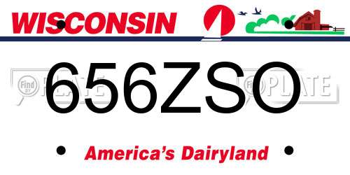 656ZSO Wisconsin License Plate