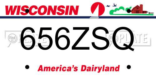 656ZSQ Wisconsin License Plate