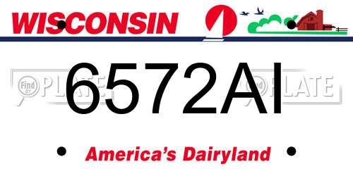 6572AI Wisconsin License Plate
