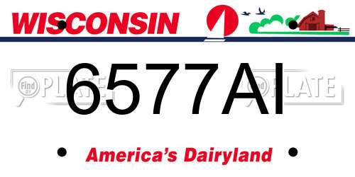 6577AI Wisconsin License Plate