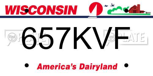 657KVF Wisconsin License Plate
