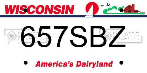 657SBZ Wisconsin License Plate
