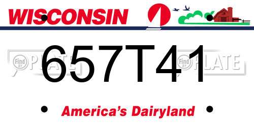 657T41 Wisconsin License Plate
