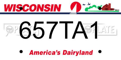 657TA1 Wisconsin License Plate