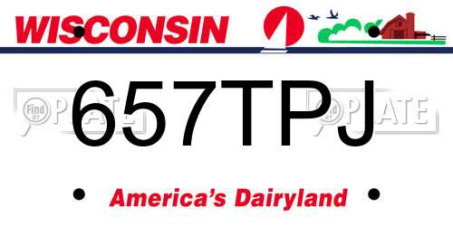 657TPJ Wisconsin License Plate