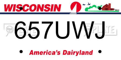 657UWJ Wisconsin License Plate