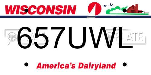 657UWL Wisconsin License Plate