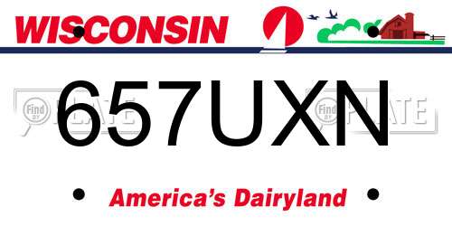 657UXN Wisconsin License Plate