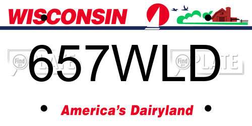 657WLD Wisconsin License Plate