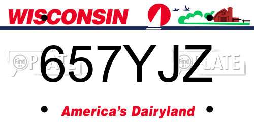 657YJZ Wisconsin License Plate