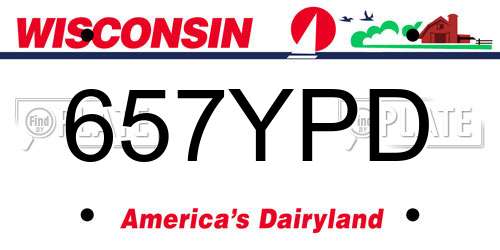 657YPD Wisconsin License Plate