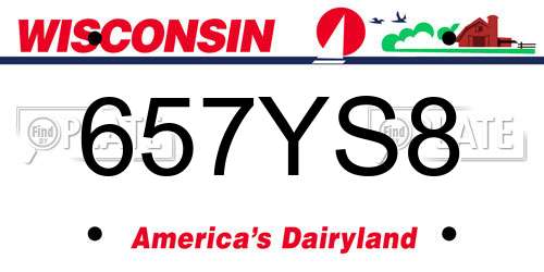 657YS8 Wisconsin License Plate
