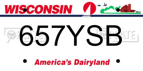 657YSB Wisconsin License Plate