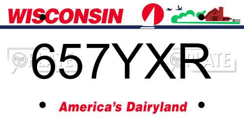 657YXR Wisconsin License Plate
