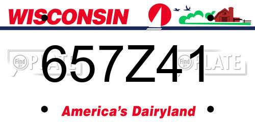 657Z41 Wisconsin License Plate