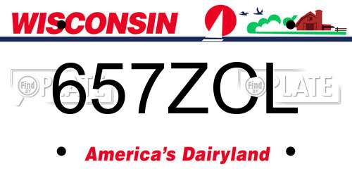 657ZCL Wisconsin License Plate