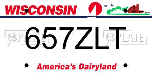 657ZLT Wisconsin License Plate
