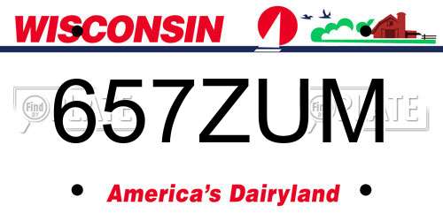 657ZUM Wisconsin License Plate