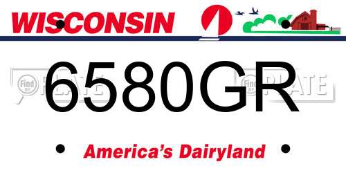 6580GR Wisconsin License Plate