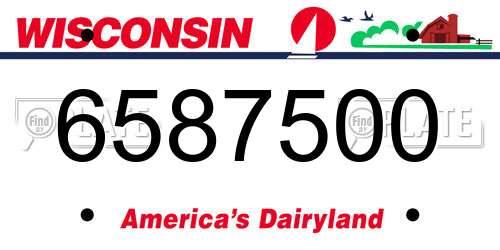 6587500 Wisconsin License Plate
