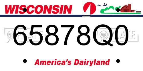 65878Q0 Wisconsin License Plate