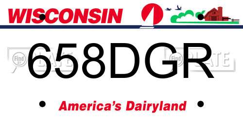658DGR Wisconsin License Plate