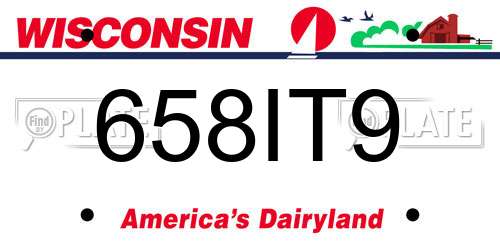 658IT9 Wisconsin License Plate