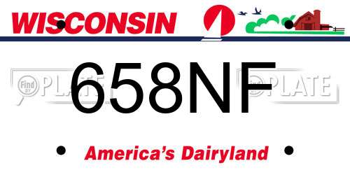 658NF Wisconsin License Plate