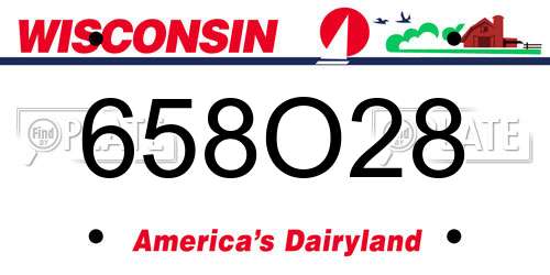 658O28 Wisconsin License Plate