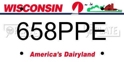 658PPE Wisconsin License Plate