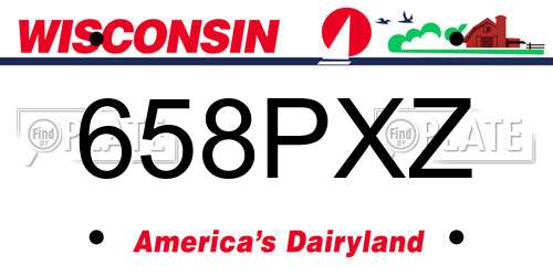 658PXZ Wisconsin License Plate
