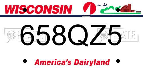 658QZ5 Wisconsin License Plate